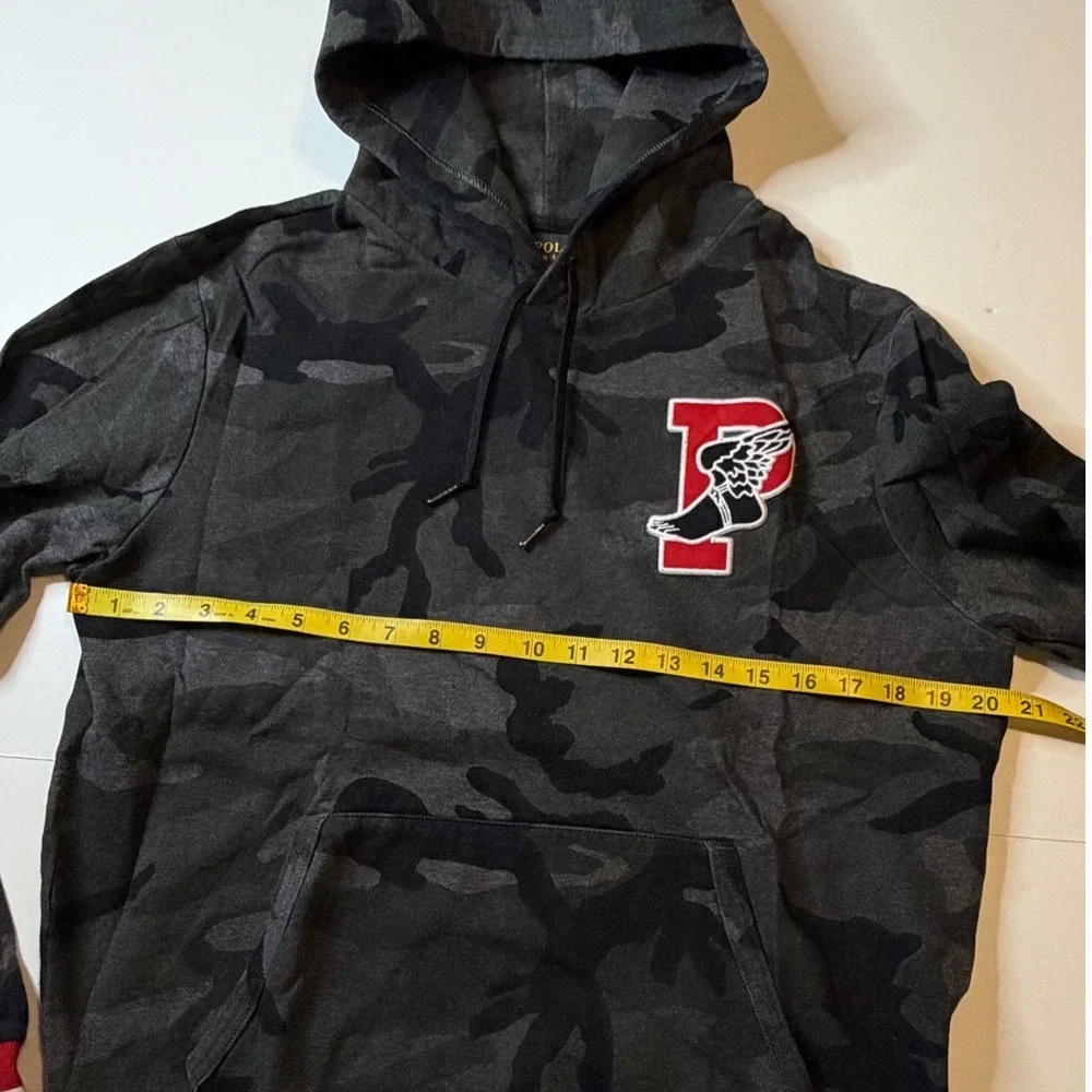 Polo Ralph Lauren PWing Camo Hoodie Mens Medium Grey Camouflage P-Wing Pullover